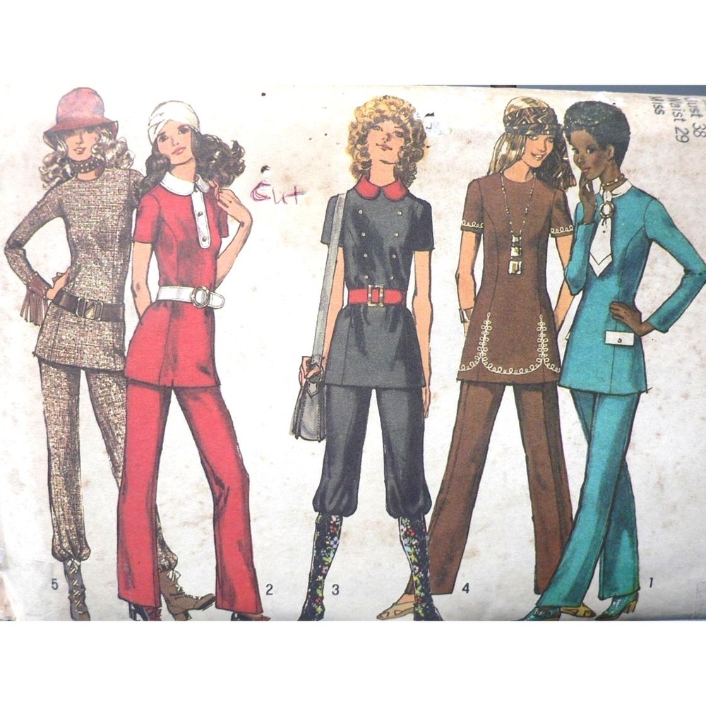 Vintage Simplicity Sewing Pattern 9508 Women's Tunic & Pants Size 16 Cut 1971